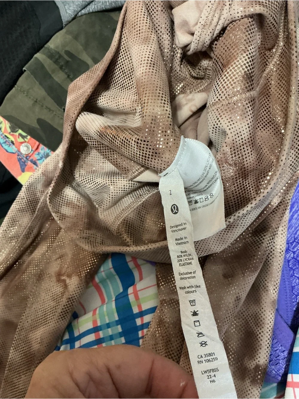 Lululemon Wunder Train 25’ High-Rise Foil Tie Dye Leggings Gold Shimmer Yoga